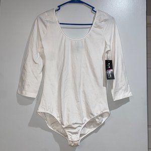 Eye Candy White Bodysuit Size Small Women Cotton Everyday Casual Spandex Stretch